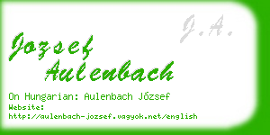 jozsef aulenbach business card